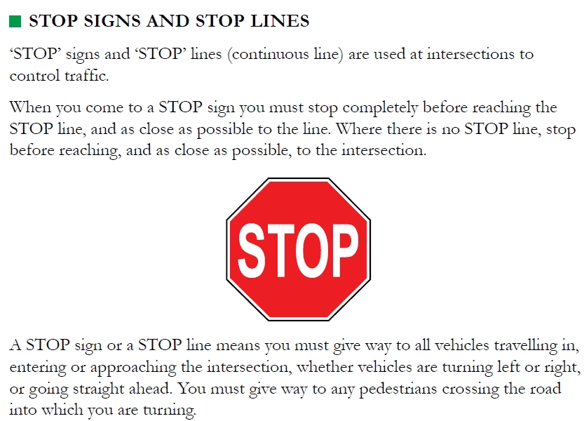 Handling STOP sign